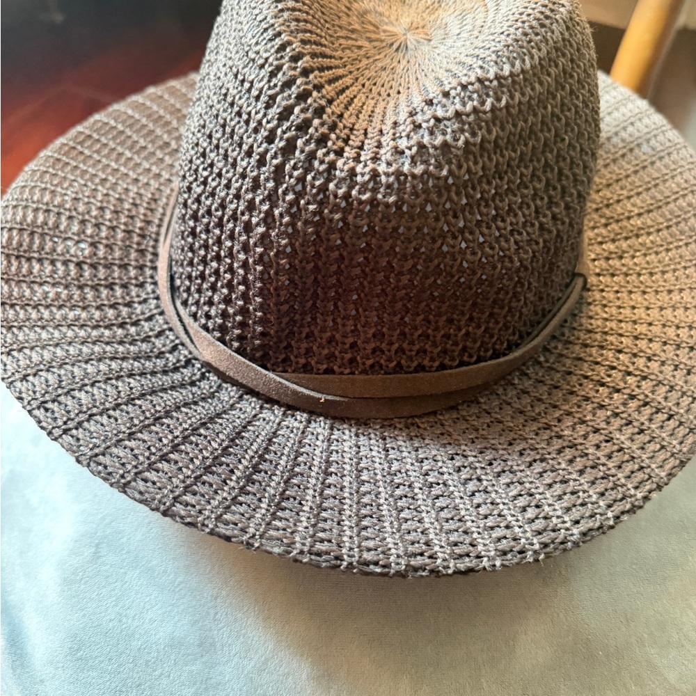 Four Buttons Brown Crochet Hat